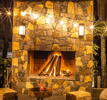 Deck com lareira em Gramado